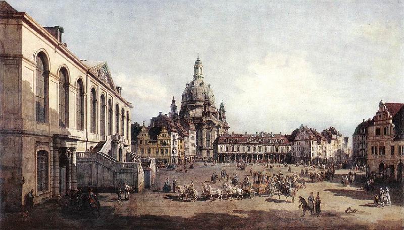 BELLOTTO, Bernardo New Market Square in Dresden from the Jdenhof France oil painting art